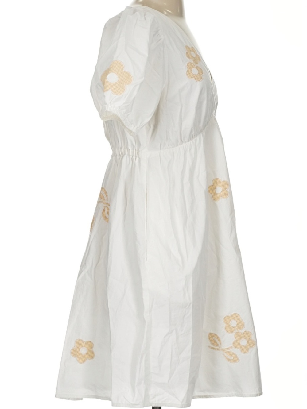 Madewell Anamarie Mini Dress In Bright Ivory Floral Embroidery Sz 2 100% Cotton - Picture 8 of 16